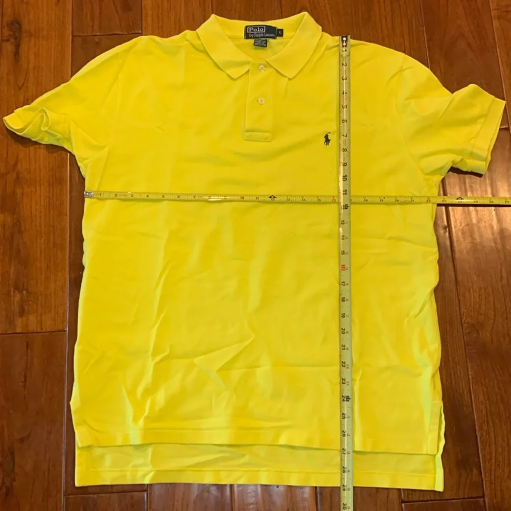 Ralph Lauren Polo Shirt Men's LARGE YELLOW Iconic Golf Short Sleeve Classic Mesh